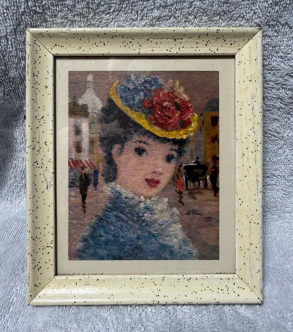 Vintage Donald Art Co. L'Abee French Woman Print 1957